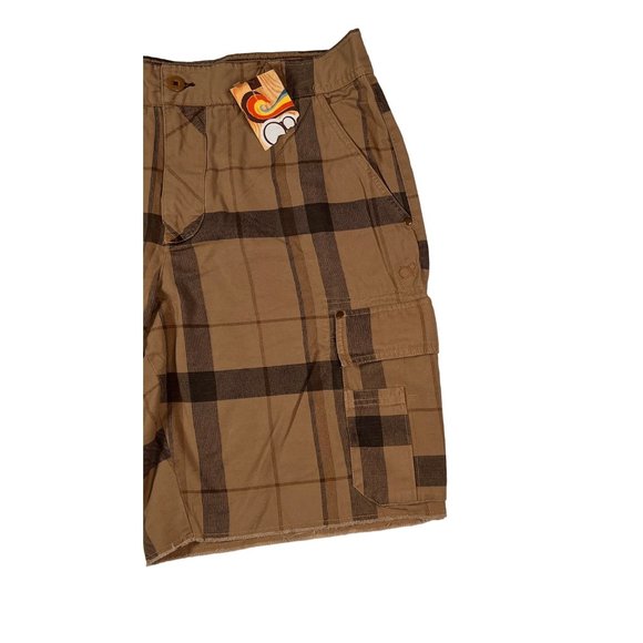NWT Ocean Pacific(Op) Shorts Men's Cargo/Utility Shorts Cotton Plaid Brown 40 - Picture 5 of 14